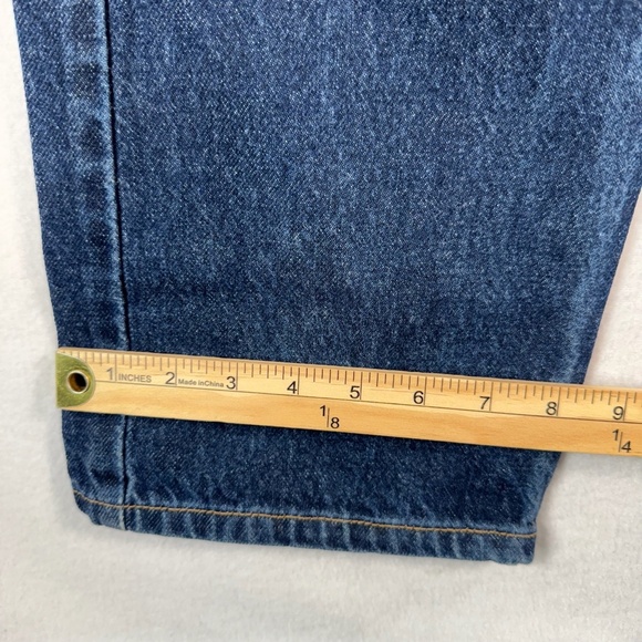 Levis Jeans Mens 34 Blue Straight Regular Fit Mid Rise Dark Wash - Picture 8 of 10